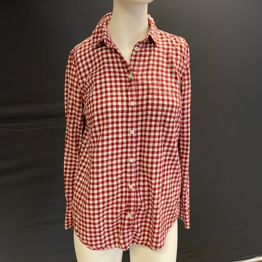J Crew gingham check button down